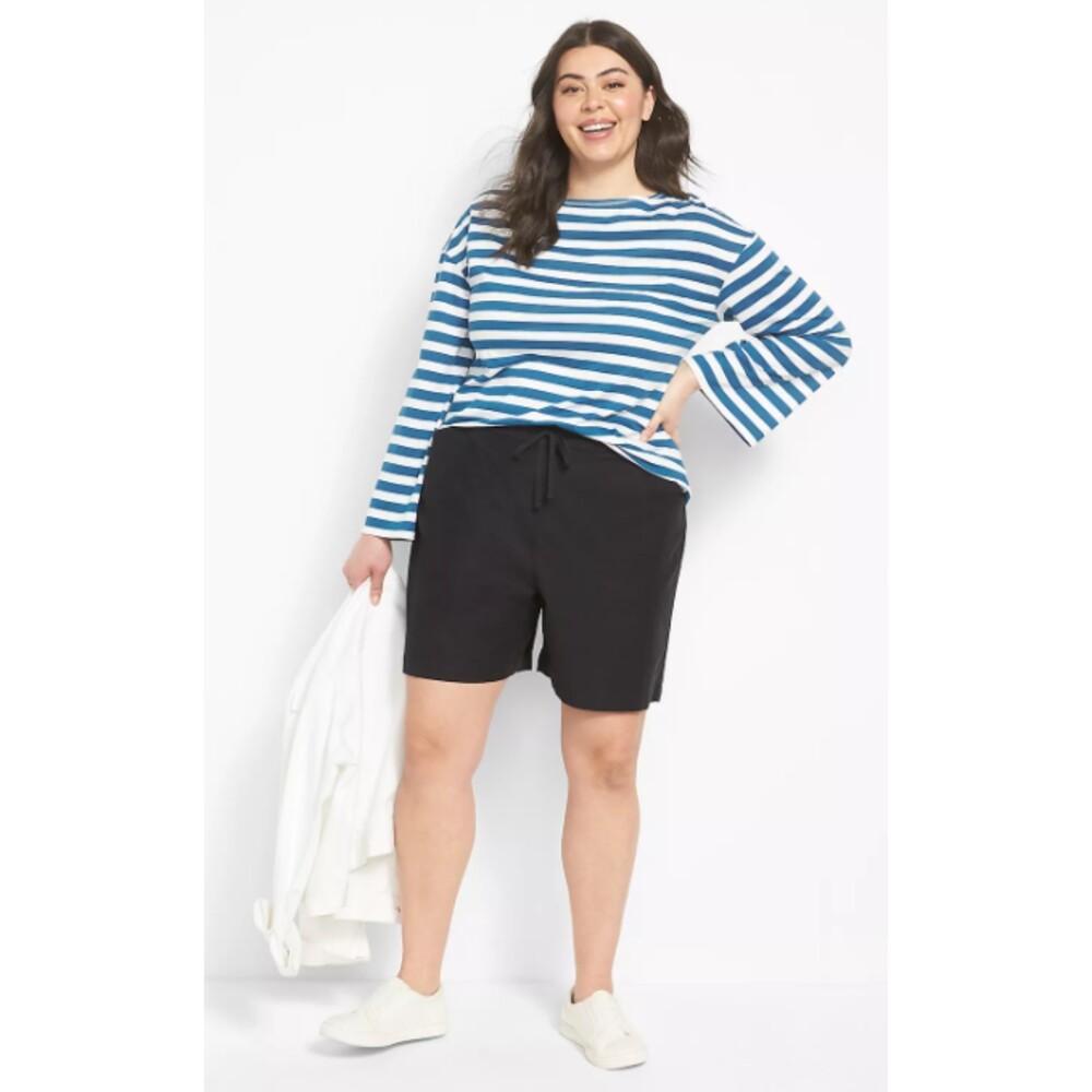 Lane Bryant Black Drawstring Casual Shorts